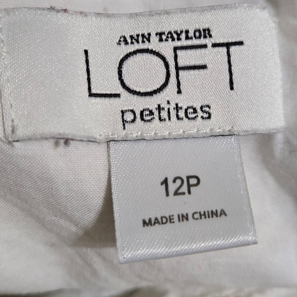 Ann Taylor LOFT Petites Sundress White Yellow Floral Dress 12P Summer - Picture 2 of 4
